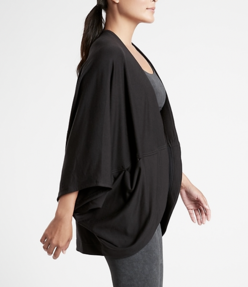 Athleta Black Nirvana Cocoon Wrap Cardigan with Pockets