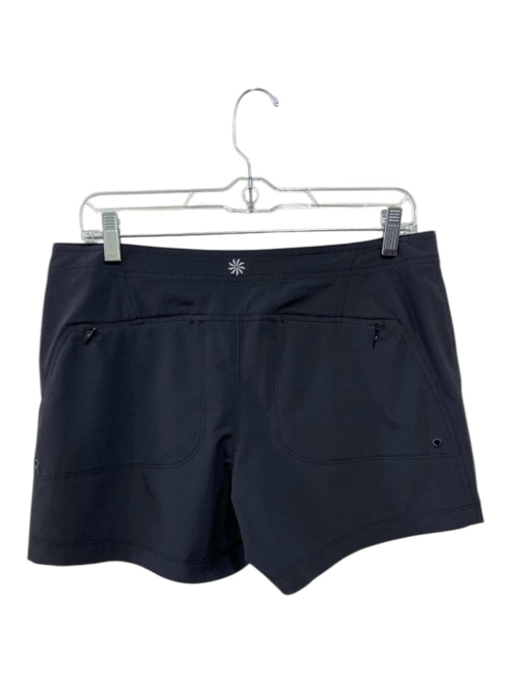 Athleta Size 6 Black Poly Blend Pockets Shorts