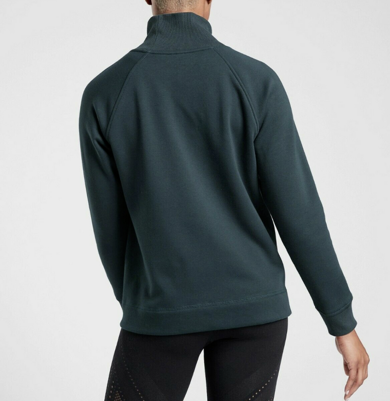 Athleta Nordic Teal Cozy Karma Side Zip Funnel Neck