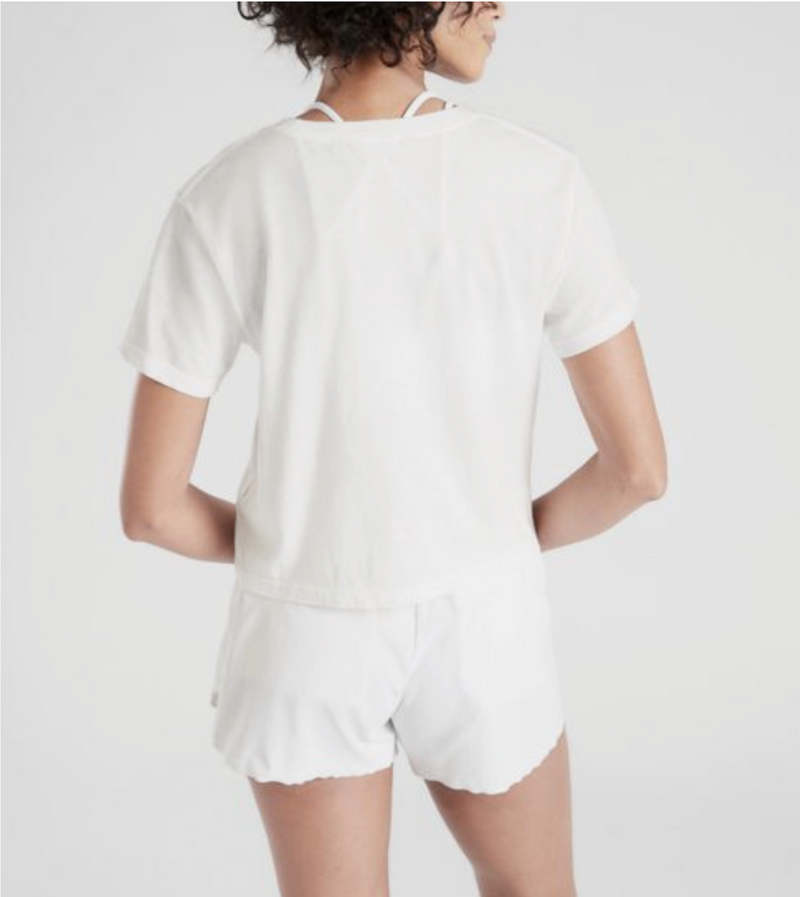 Athleta White Love Proudly Crew Neck Graphic Organic Daily Tee