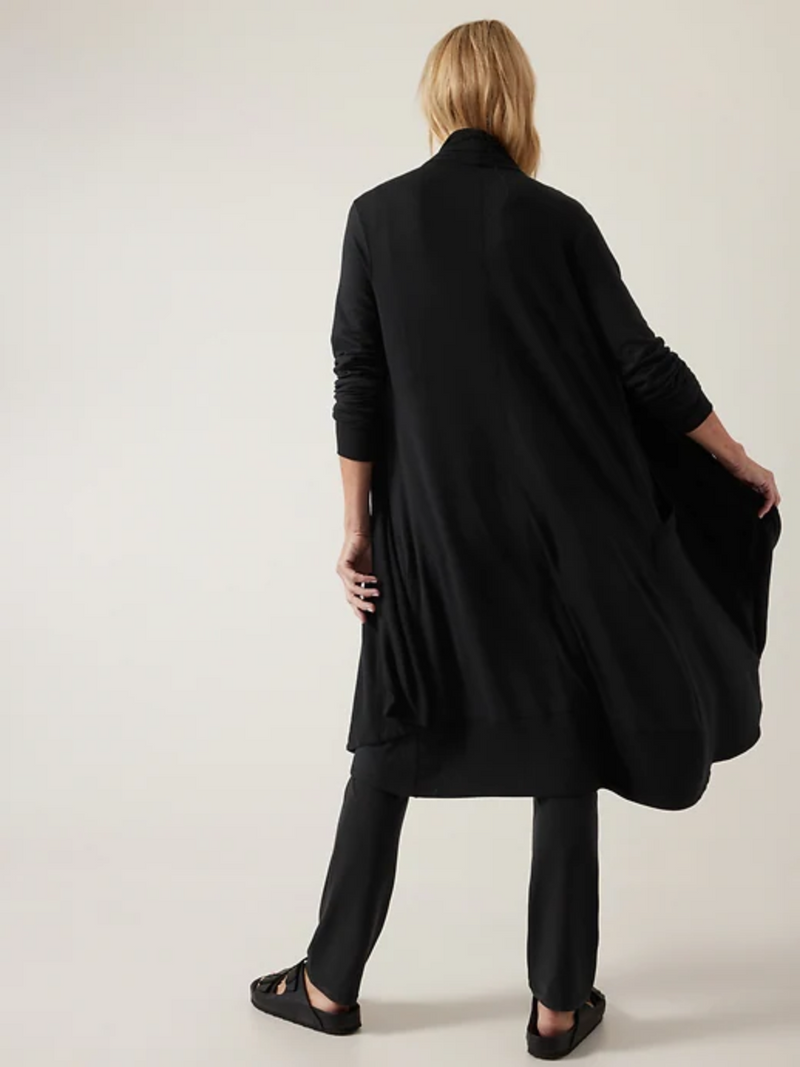 Athleta Black Nirvana Pranayama Long Wrap Cardigan