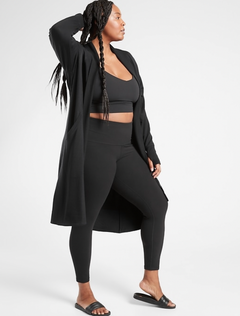 Athleta Black Nirvana Pranayama Long Wrap Cardigan