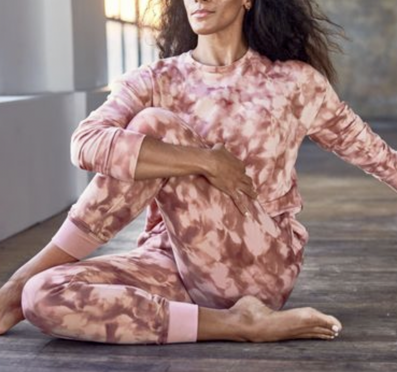 Athleta Studio To Pink Street Print Balance Pullover Sweatshirt