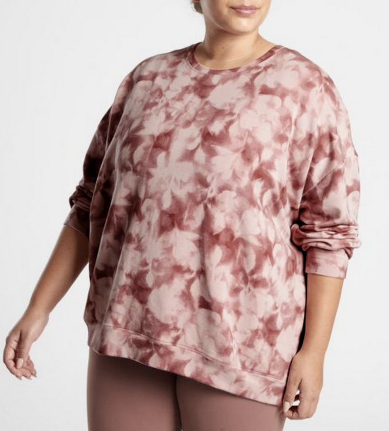 Athleta Studio To Pink Street Print Balance Pullover Sweatshirt