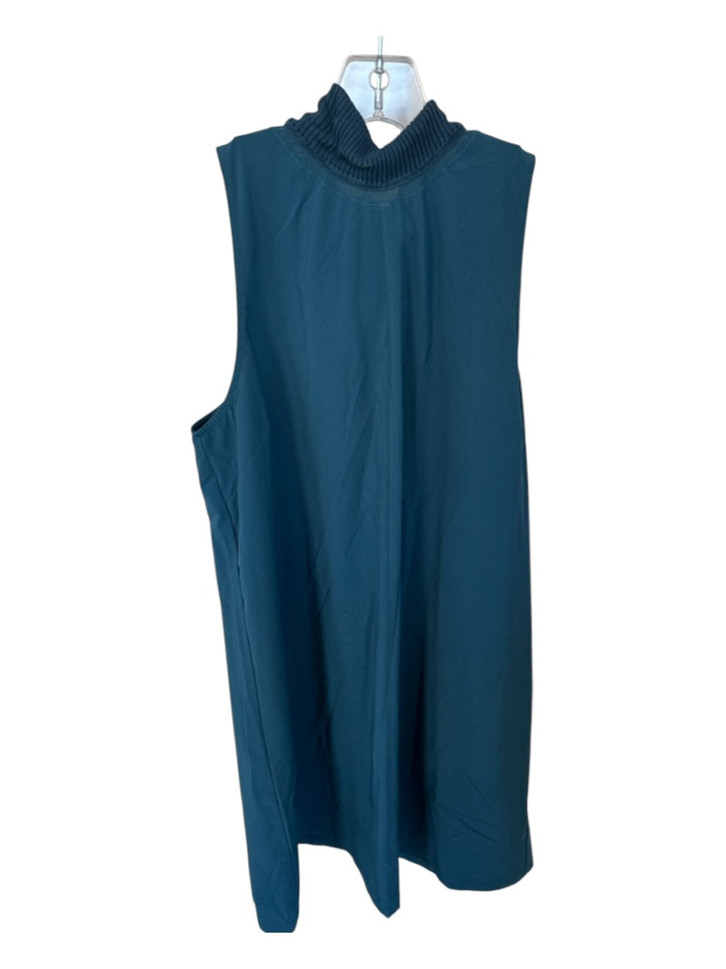Athleta Size M Teal Polyester Blend Sleeveless Back Zip Athletic Dress
