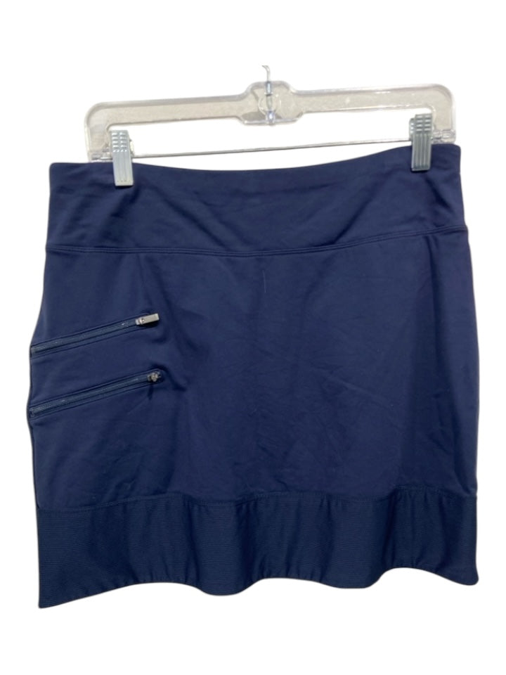 Athleta Size S Navy Blue nylon spandex Perforated Detail built in shorts Skirt