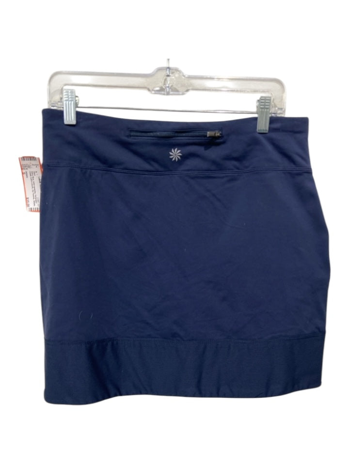 Athleta Size S Navy Blue nylon spandex Perforated Detail built in shorts Skirt