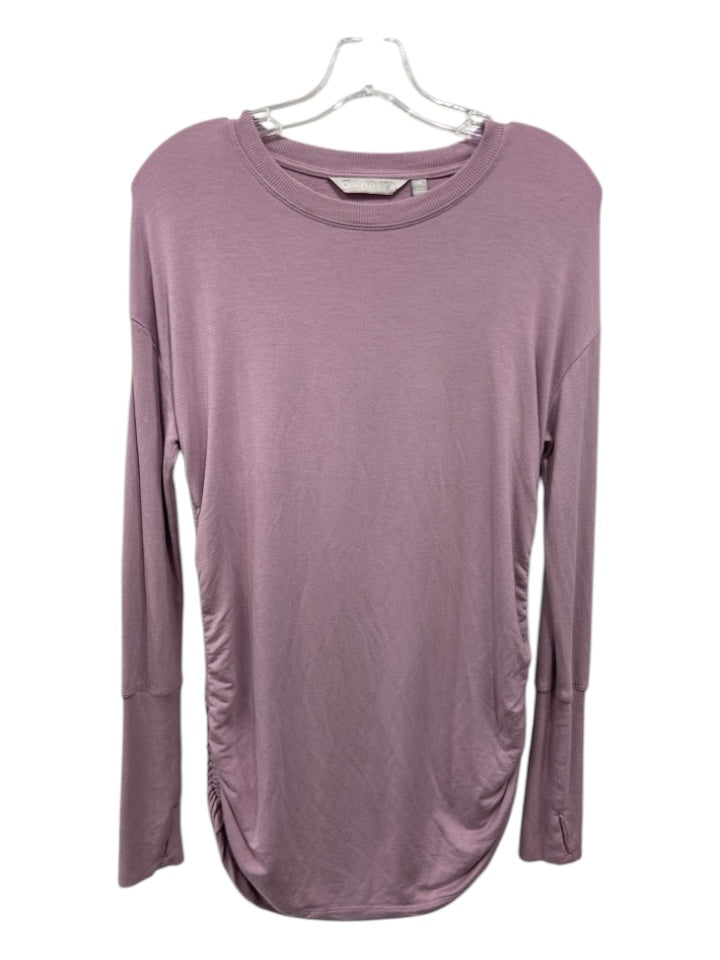 Athleta Size XS Dusty Purple Modal Long Sleeve Ruched Side Ribbed Sleeve Top