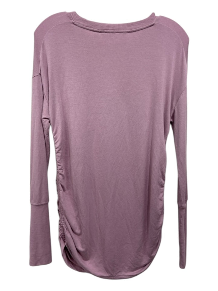 Athleta Size XS Dusty Purple Modal Long Sleeve Ruched Side Ribbed Sleeve Top