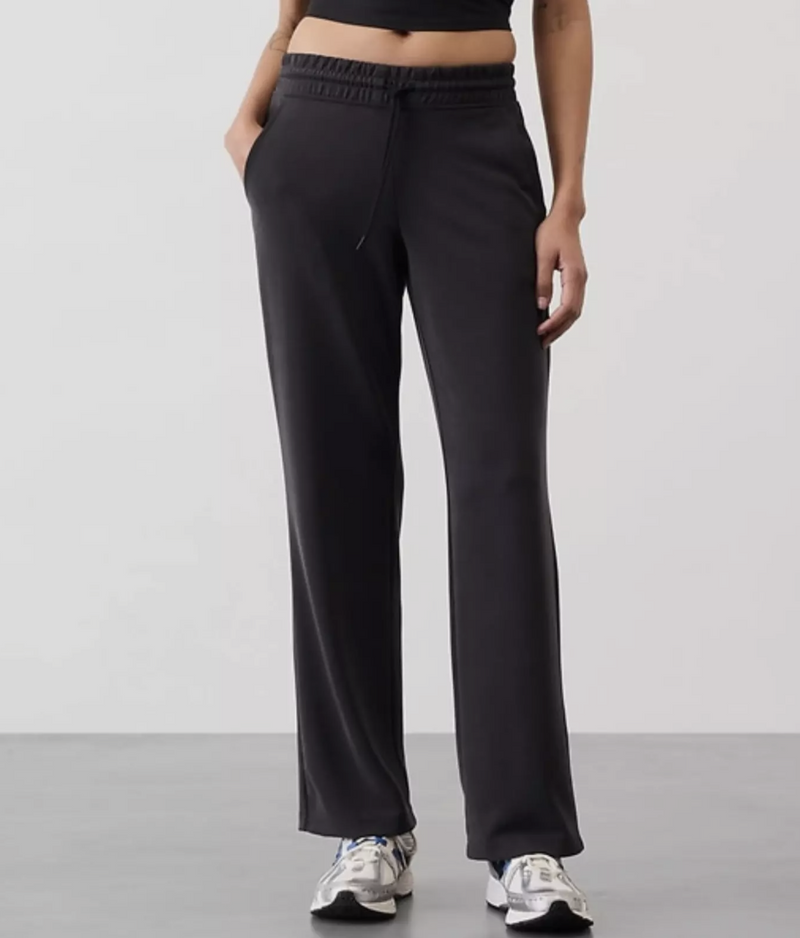 Athleta Washed Black Seasoft Mid-rise Straight Pant