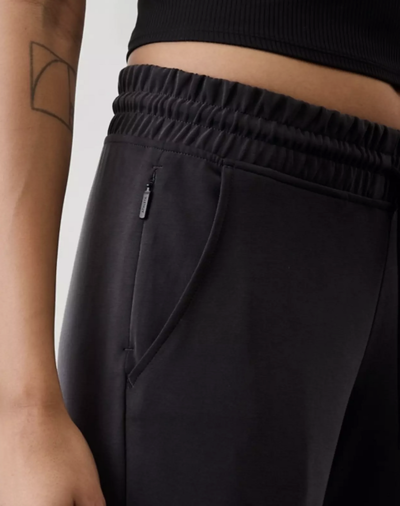 Athleta Washed Black Seasoft Mid-rise Straight Pant
