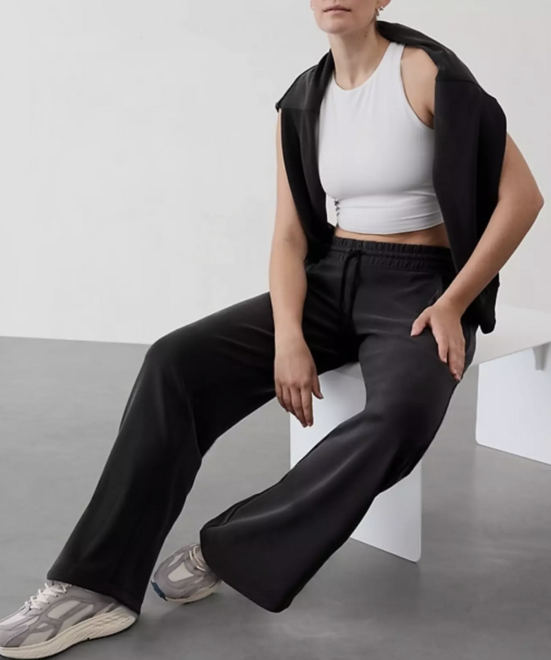 Athleta Washed Black Seasoft Mid-rise Straight Pant