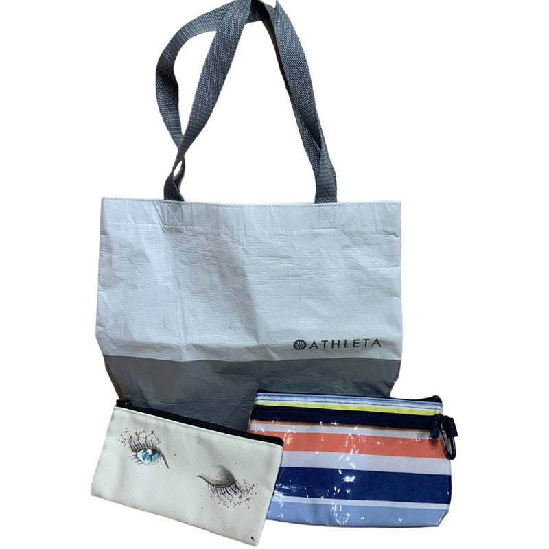 Athleta Shopping Tote Thirty One Clip Case Papyrus Cosmetic Bag Pouch Lot