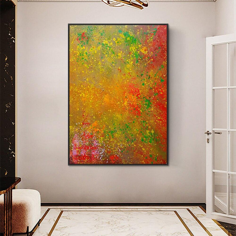 Abstract Thick Texture Oil Painting On Canvas Hand Painted Red