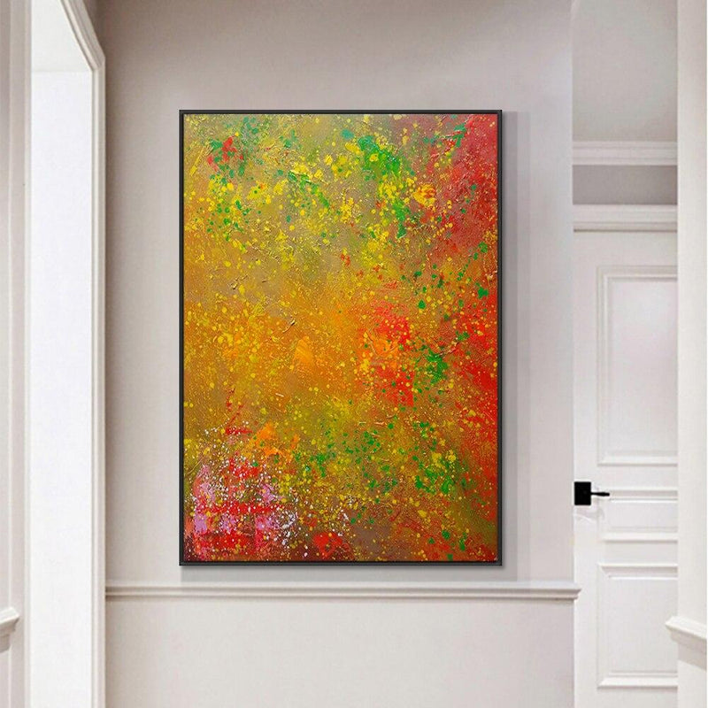 Abstract Thick Texture Oil Painting On Canvas Hand Painted Red