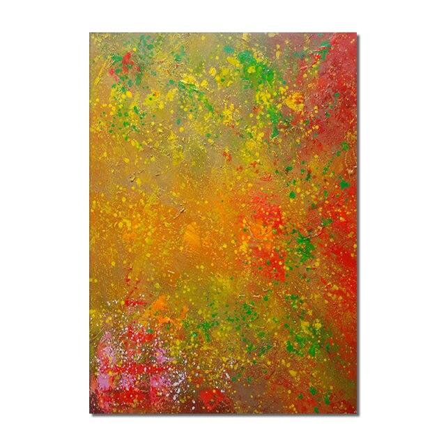 Abstract Thick Texture Oil Painting On Canvas Hand Painted Red