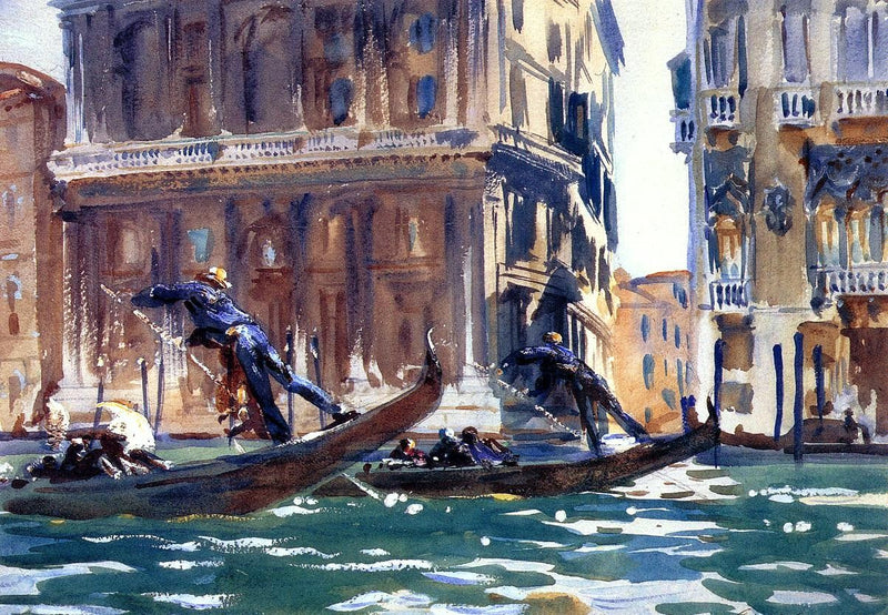 On the Canal by John Singer Sargent - Hand Painted Oil Painting
