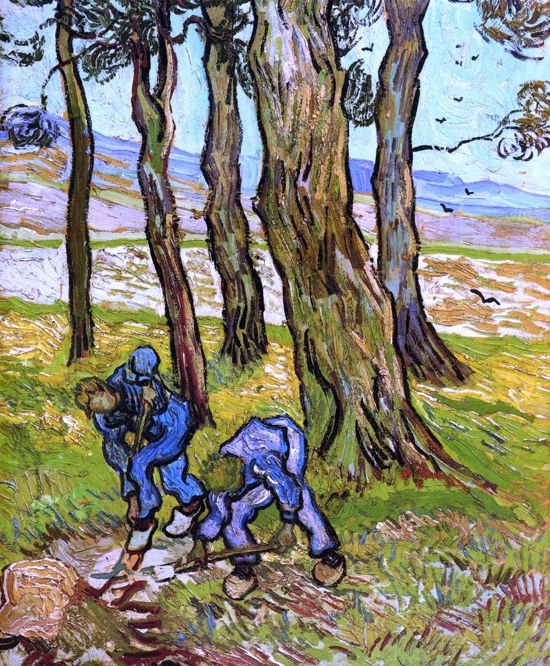 Two Diggers Among Trees by Vincent Van Gogh - Hand Painted Oil Painting