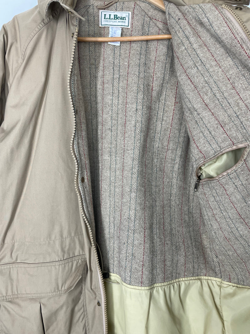LL Bean Freeport Wool Lined Winter Parka Jacket - Large