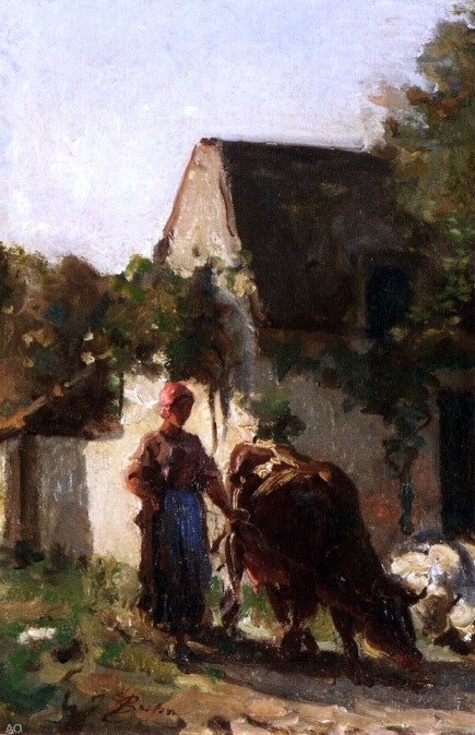 Cowheard by Jules-Adolphe Breton - Hand Painted Oil Painting