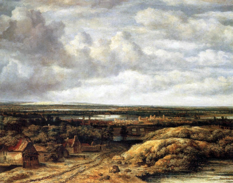 Panorama with Farmhouses along a Road by Philips Koninck - Hand Painted Oil Painting