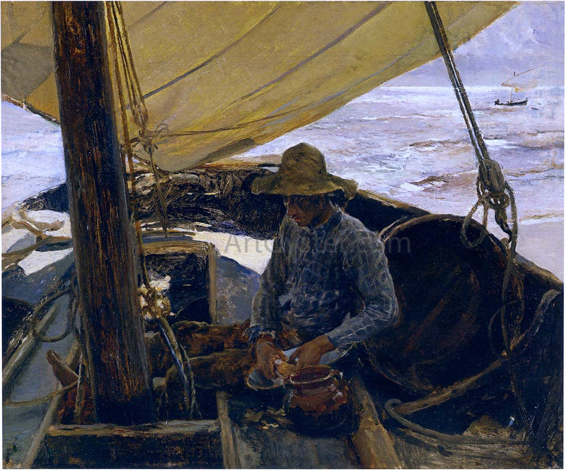 Peeling Potatoes by Joaquin Sorolla Y Bastida - Hand Painted Oil Painting