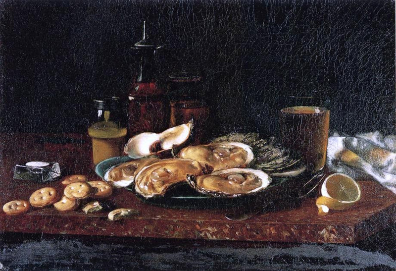 Still Life: Oysters on the Half Shell by Andrew H. Way - Hand Painted Oil Painting