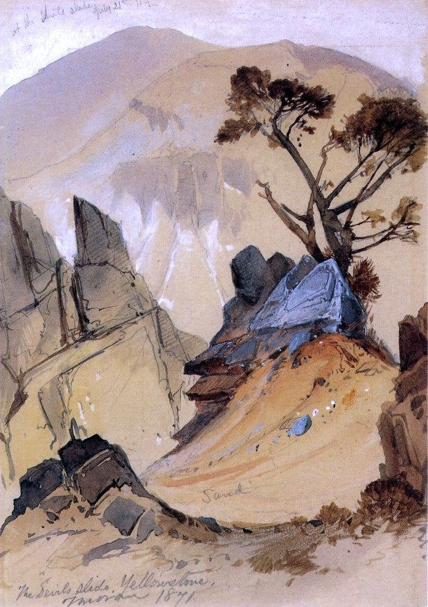 The Devils Slide Yellowstone by Thomas Moran - Hand Painted Oil Painting