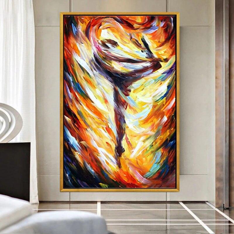 Hand Painted Oil Painting Modern Retro Colorful Impression People Abstract Hoom Decors