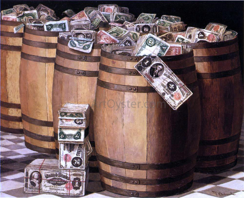Barrels on Money by Victor Dubreuil - Hand Painted Oil Painting