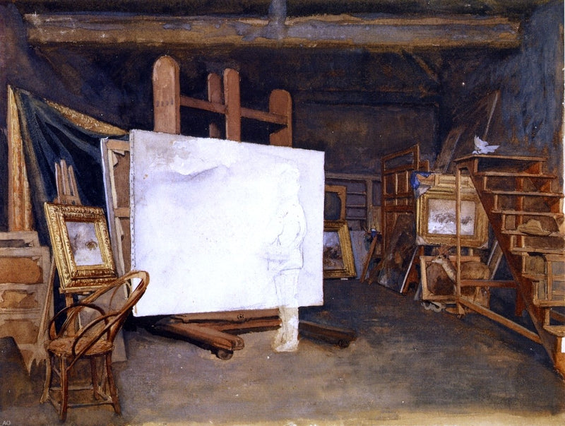 An Artist in His Studio by James Wells Champney - Hand Painted Oil Painting