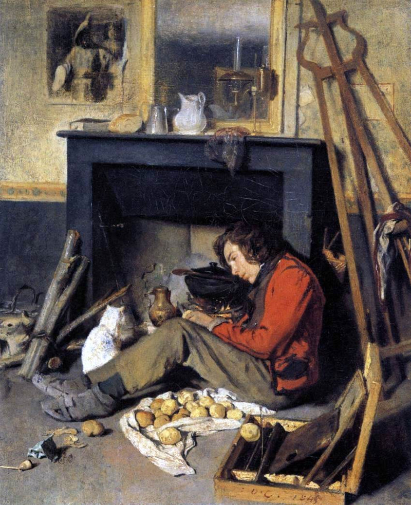 Studio Interior by Octave Tassaert - Hand Painted Oil Painting