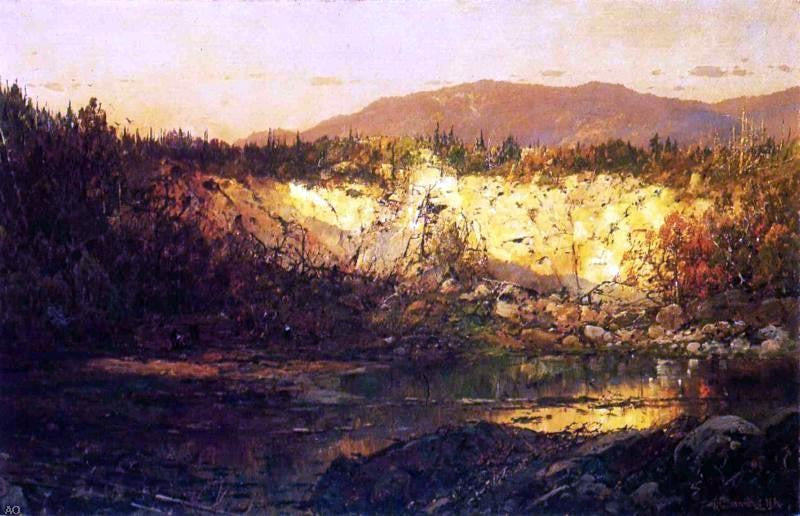 Shadows Rising and Sun Setting, New Hampshire by William Louis Sonntag - Hand Painted Oil Painting