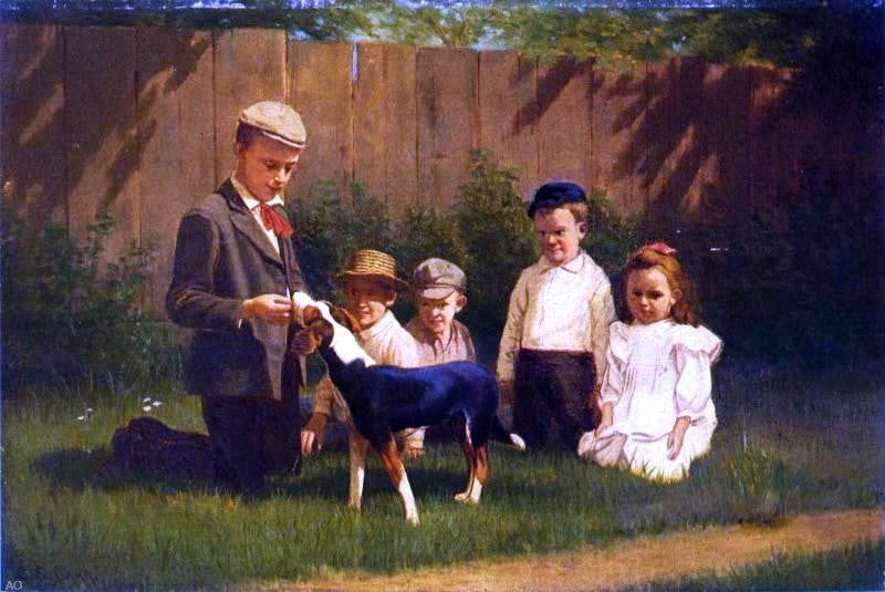 Dog Trainers by Samuel S Carr - Hand Painted Oil Painting