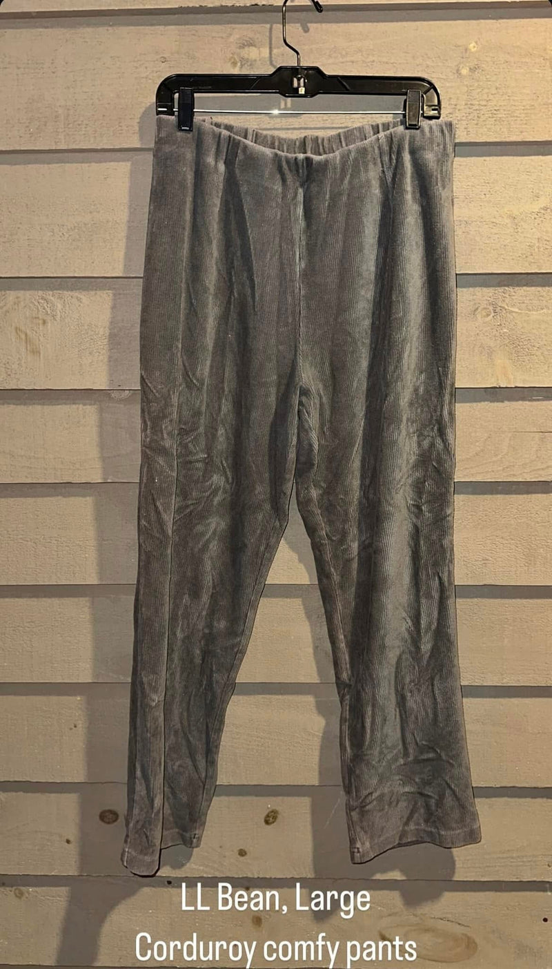 LL Bean elastic waist corduroy style pants, Large