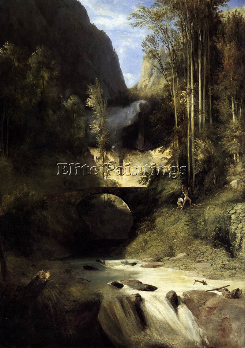 GERMAN BLECHEN KARL GORGE AT AMALFI ARTIST PAINTING REPRODUCTION HANDMADE OIL