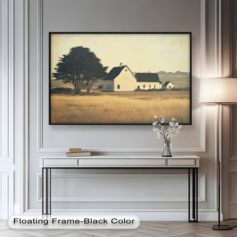 Golden Prairie Barn – Farmhouse Landscape Oil Paintings