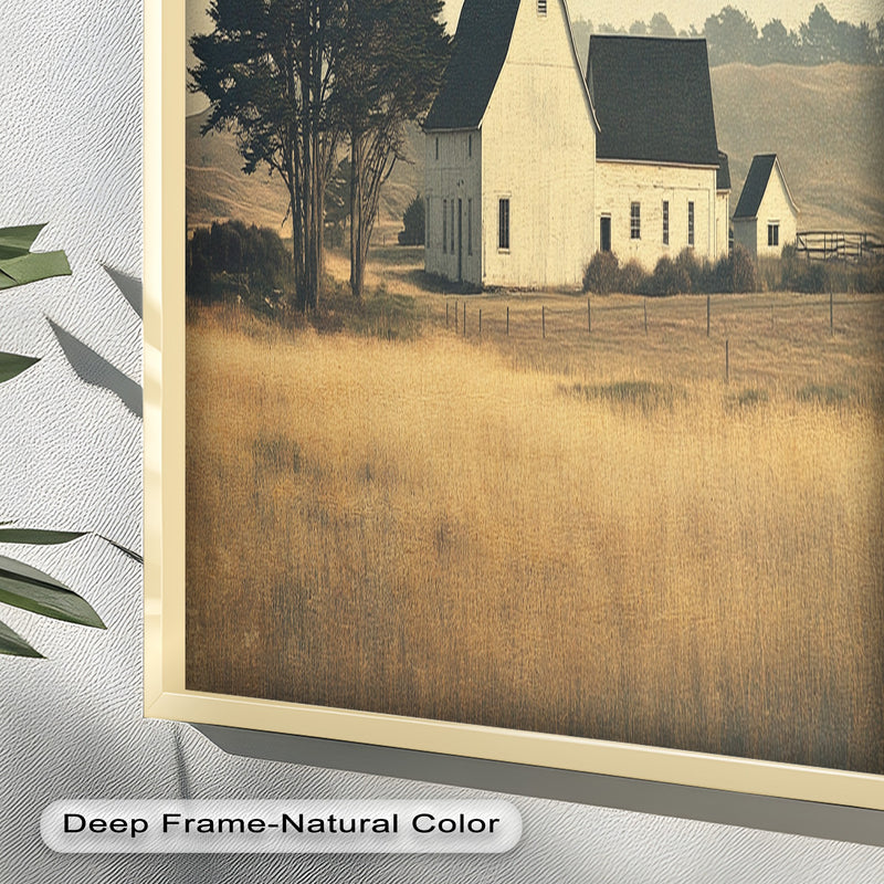 Golden Prairie Barn – Farmhouse Landscape Oil Paintings