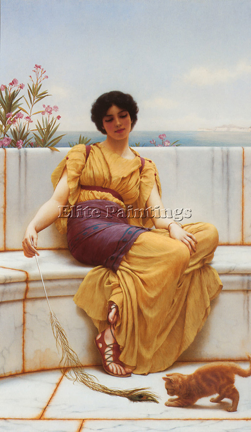 JOHN WILLIAM GODWARD IDLENESS 1900 ARTIST PAINTING REPRODUCTION HANDMADE OIL ART