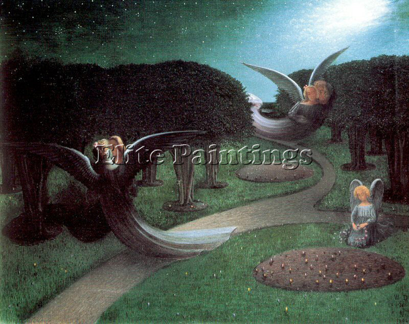 NUNCQUES WILLIAM DEGOUVE DE BELGIAN 1867 1935 2 ARTIST PAINTING REPRODUCTION OIL