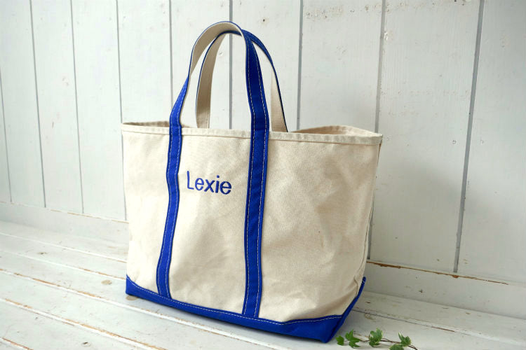 LL Bean エルエルビーン Lexie ブルー ボートアンドトート バッグ トートバッグ オープントップ Lサイズ