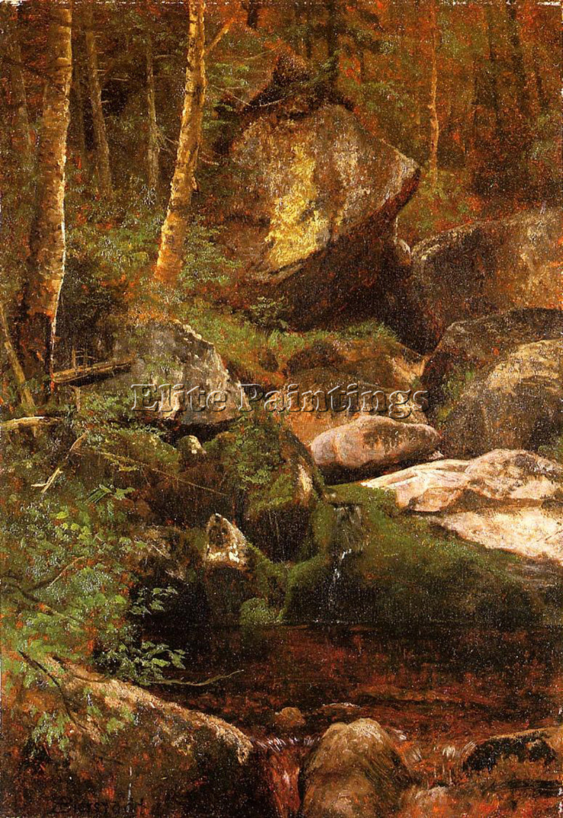 ALBERT BIERSTADT FOREST STREAM ARTIST PAINTING REPRODUCTION HANDMADE OIL CANVAS