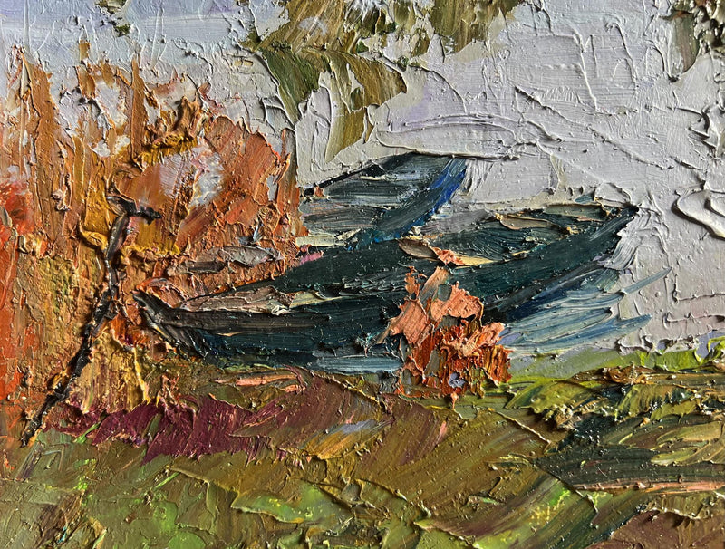Oil painting Boats on the shore Boris Serdyuk