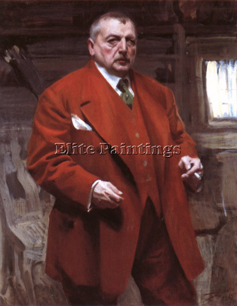 ANDERS ZORN SELF PORTRAIT IN RED ARTIST PAINTING REPRODUCTION HANDMADE OIL REPRO