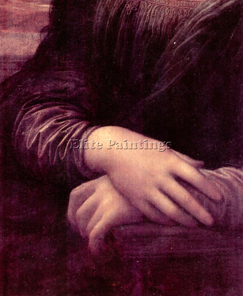 LEONARDO DA VINCI MONA LISA DETAIL 2  ARTIST PAINTING REPRODUCTION HANDMADE OIL