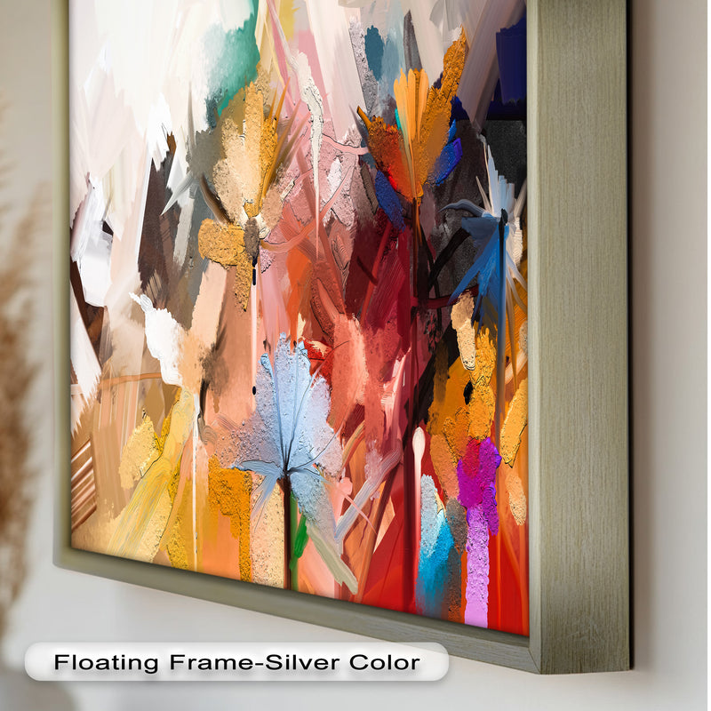 Abstract Colorful of Spring Flower – Modern Floral Oil Painting