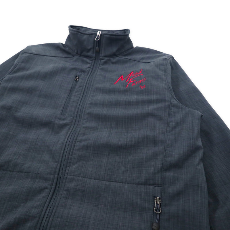 EDDIE BAUER フリースライニング ソフトシェルジャケット M グレー ポリエステル US企業 Mead Farms 91 刺繍