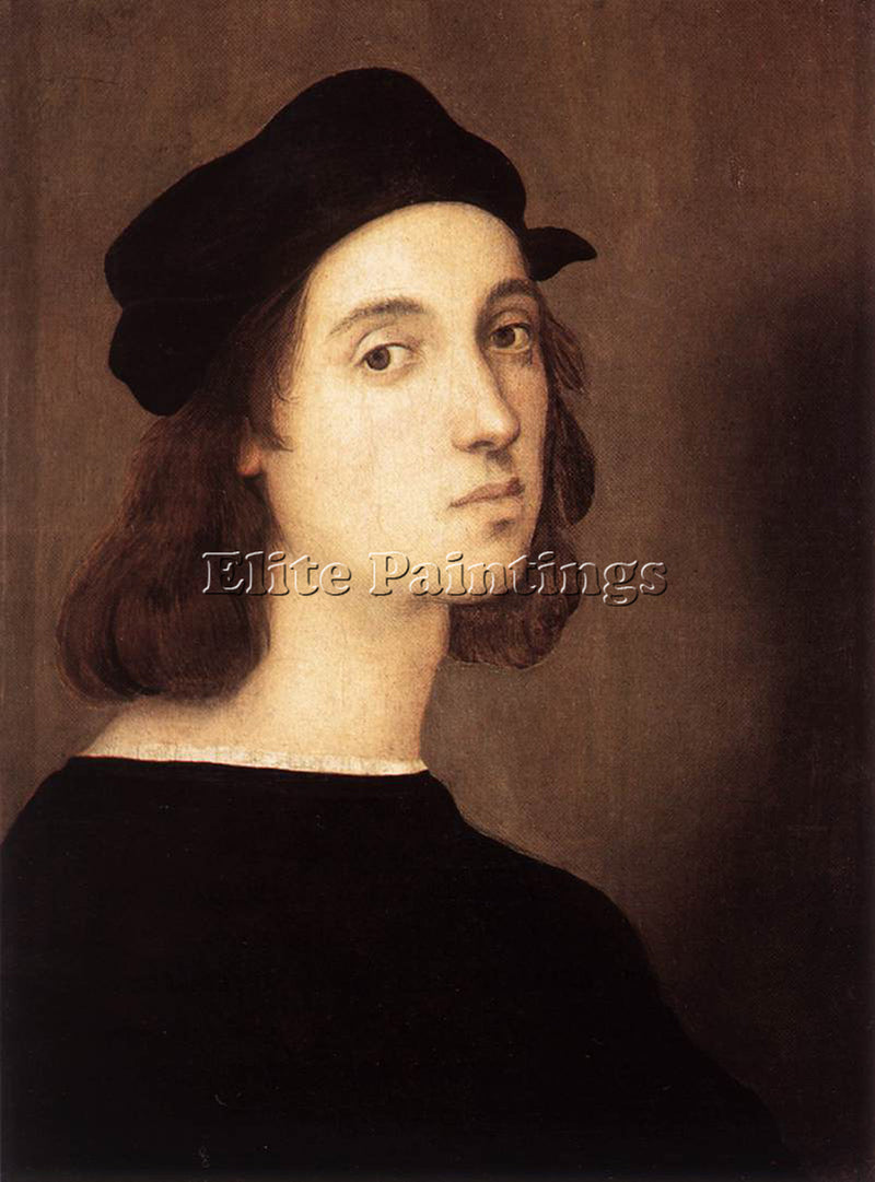 RAFFAELLO RAPHAEL SELF PORTRAIT ARTIST PAINTING REPRODUCTION HANDMADE OIL CANVAS