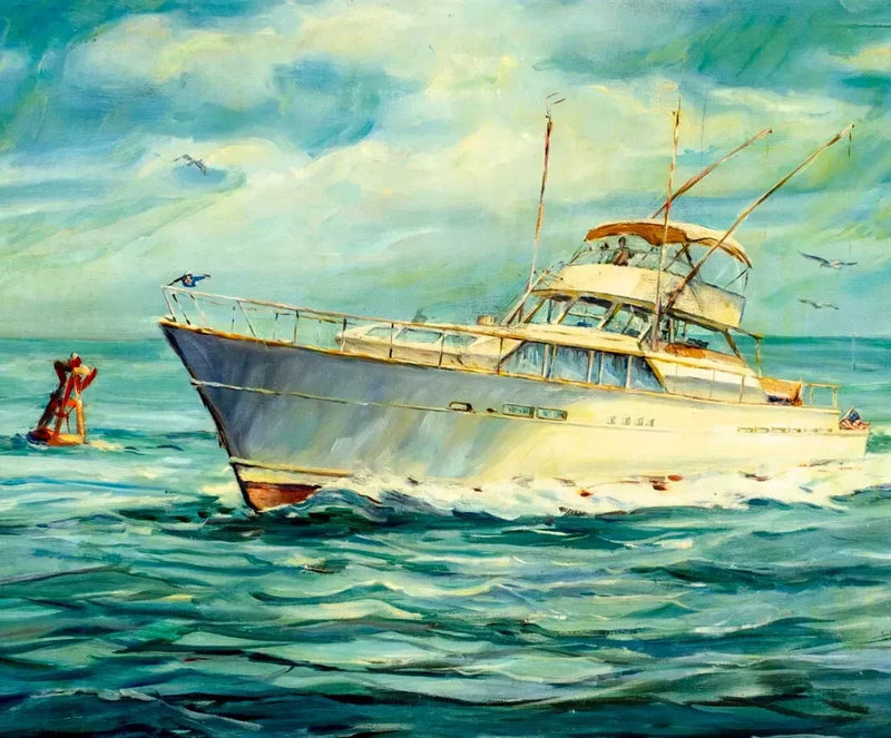 Oil Painting, A Perriello, Ship Theme, US, 20C C.