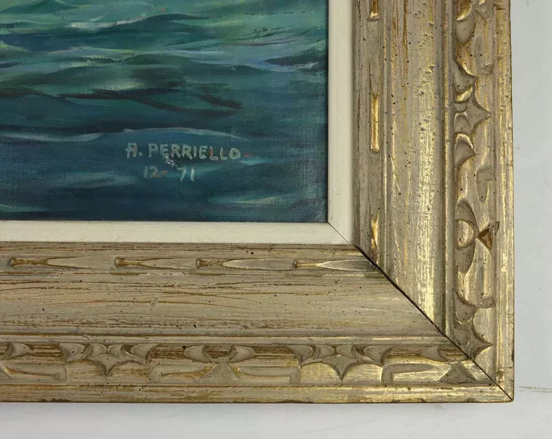 Oil Painting, A Perriello, Ship Theme, US, 20C C.